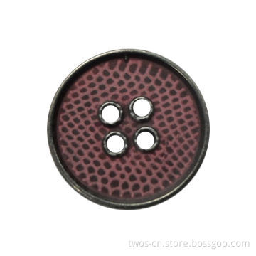 Alloy Button with 4 Holes, Black Nickel and Coating Color